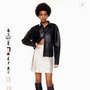 Babaton slip mini skirt in denude